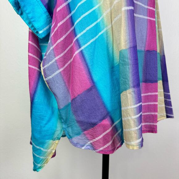 Soft Surroundings | Painterly Plaid Oversized Lightweight Popover Tunic Top - Picture 5 of 11